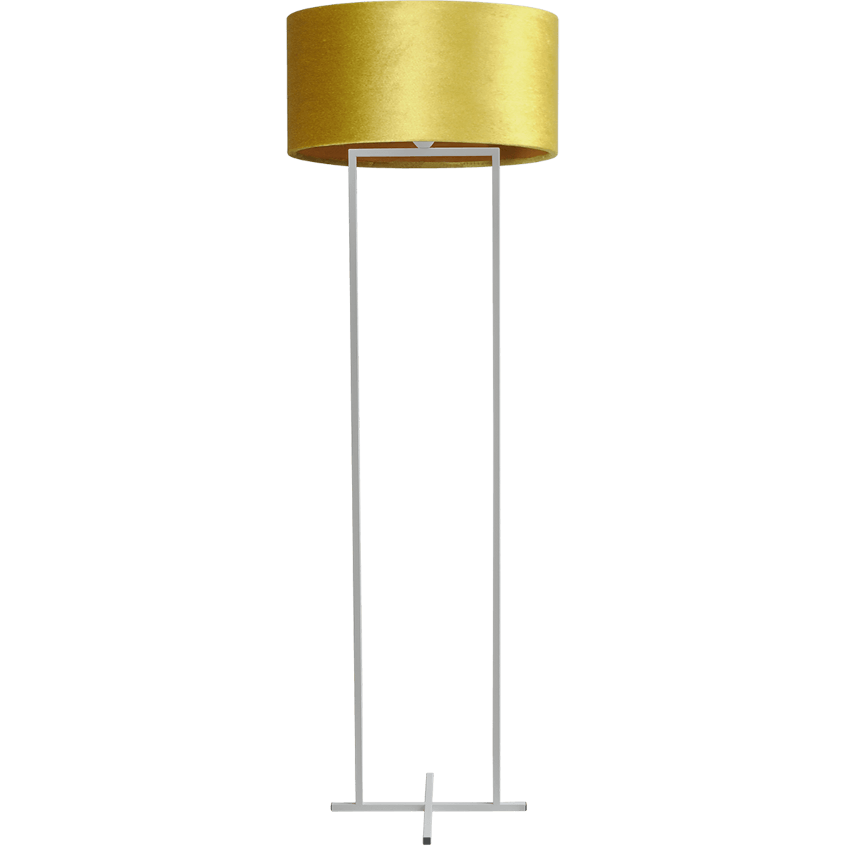 Vloerlamp Cross Rectangle wit structuur hoogte 158cm inclusief gele lampenkap Artik oker 52/52/25 - MASTERLIGHT