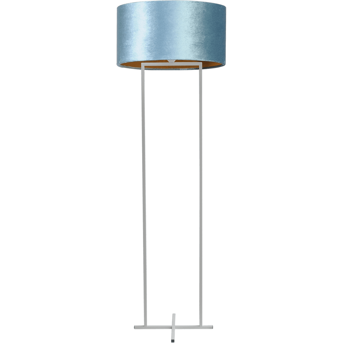 Vloerlamp Cross Rectangle wit structuur hoogte 158cm inclusief blauwe lampenkap Artik blue 52/52/25 - MASTERLIGHT
