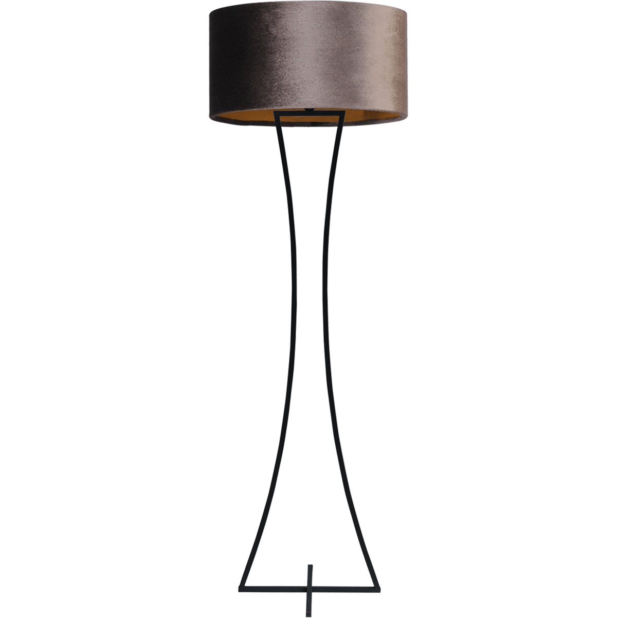 Vloerlamp Cross Woman zwart structuur hoogte 158cm inclusief bruine lampenkap Artik brown 52/52/25 - MASTERLIGHT