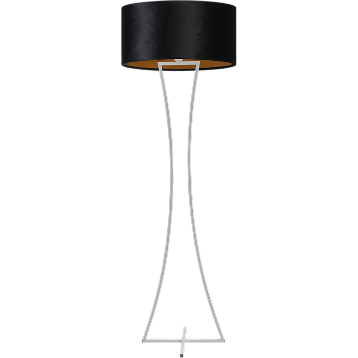 Vloerlamp Cross Woman wit structuur hoogte 158cm inclusief zwarte lampenkap Artik black 52/52/25 - MASTERLIGHT