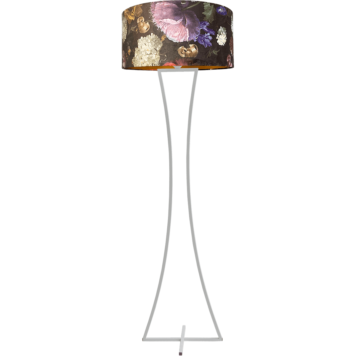 Vloerlamp Cross Woman wit structuur hoogte 158cm inclusief lampenkap met flowerenprint Artik flower 52/52/25 - MASTERLIGHT