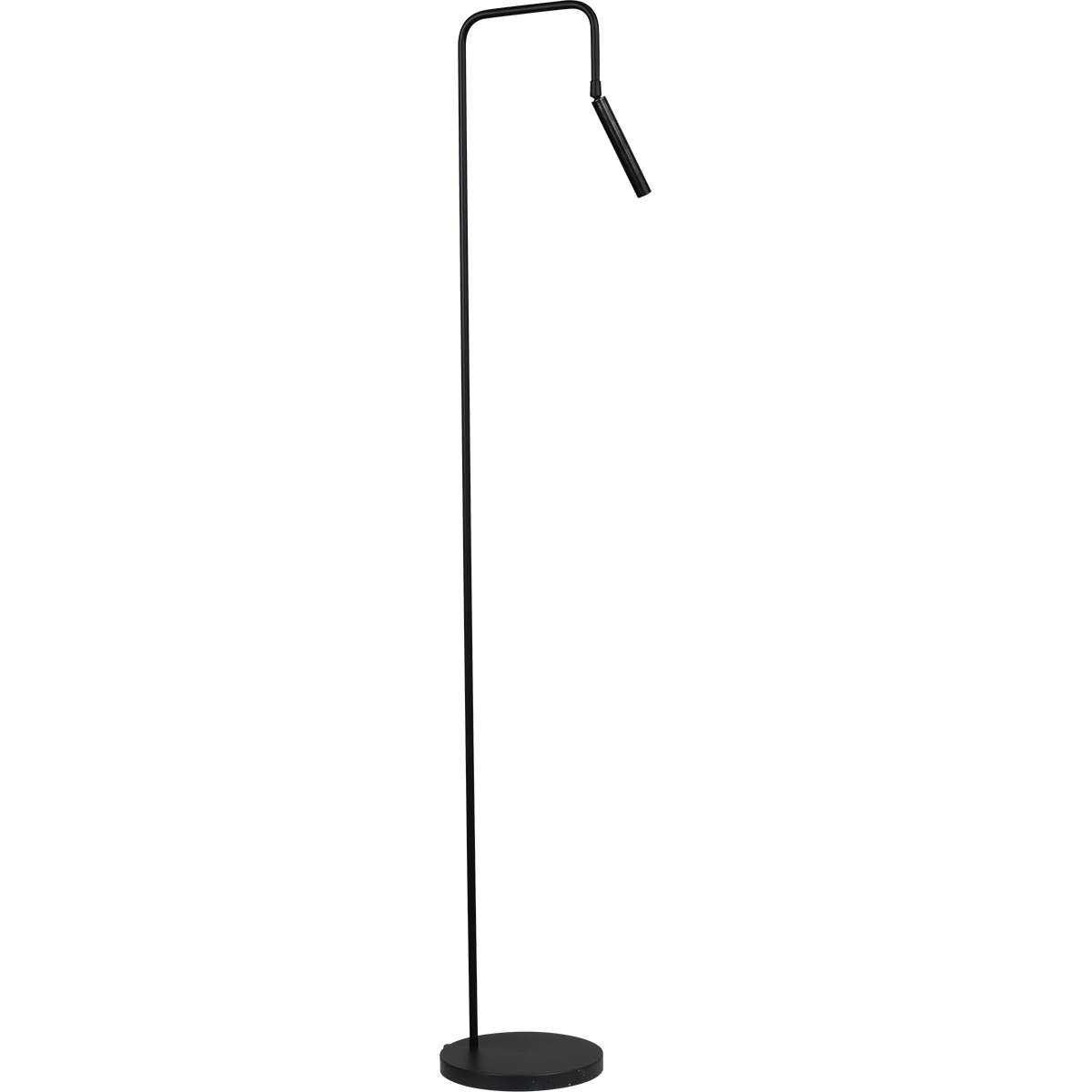 Vloerlamp Flute 1-lichts zwart/dappled oil hoogte 153cm
