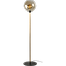 Vloerlamp Bella -  1-lichts zwart/antiek brons hoogte:160cm - glas smoke Ø30cm - MASTERLIGHT