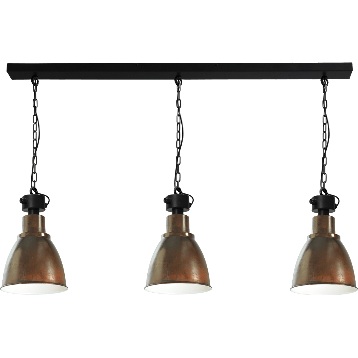 Industriële hanglamp Model 07  roest 3-lichts