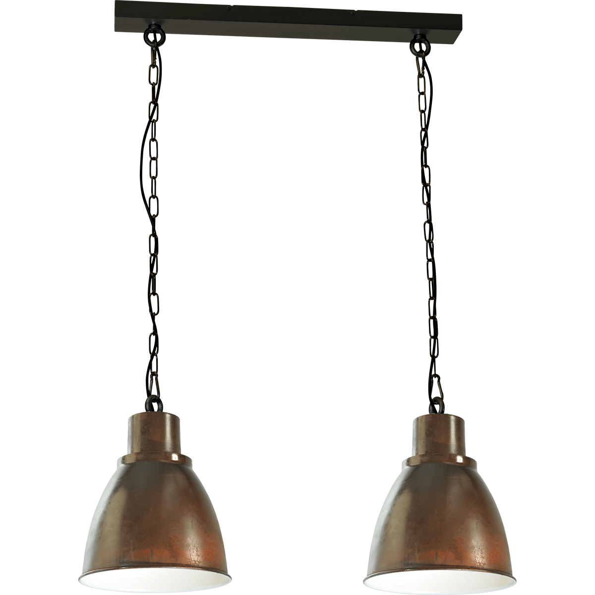 Industriële hanglamp Model 07  roest 2-lichts