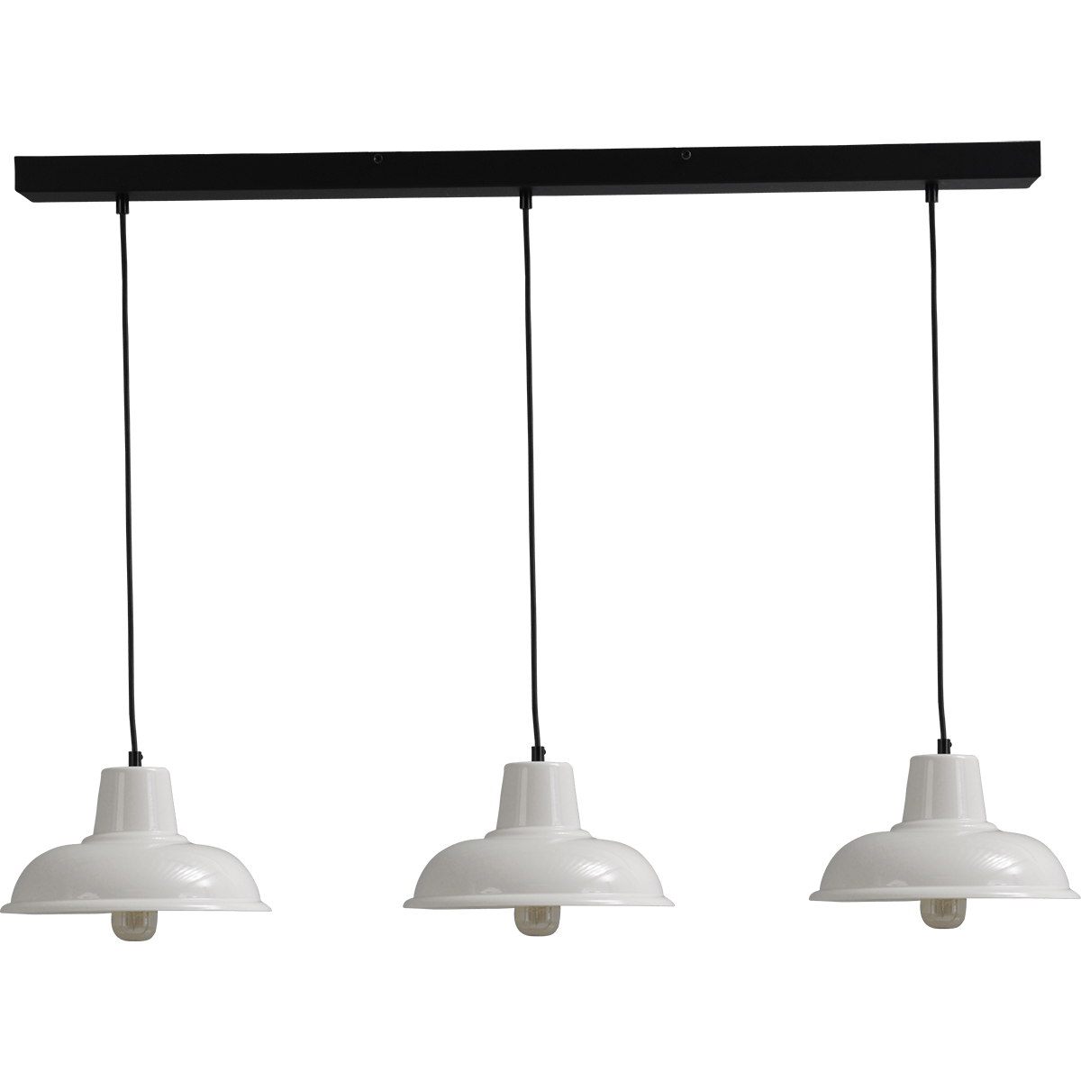 Industriële hanglamp di Panna wit 3-lichts Ø26cm