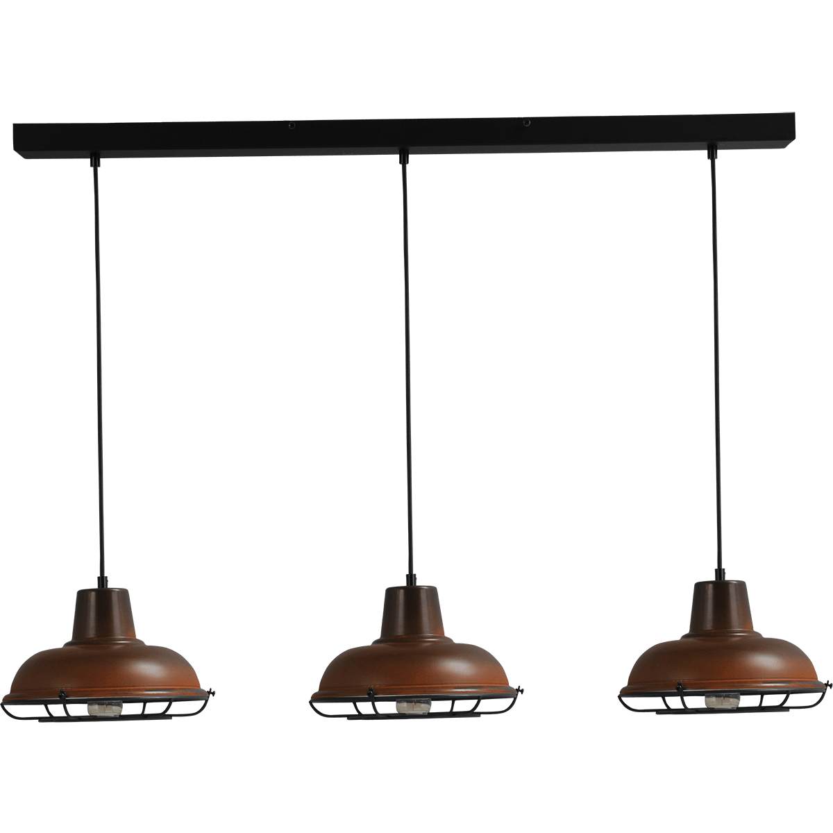 Industriële hanglamp di Panna  roest 3-lichts Ø26cm