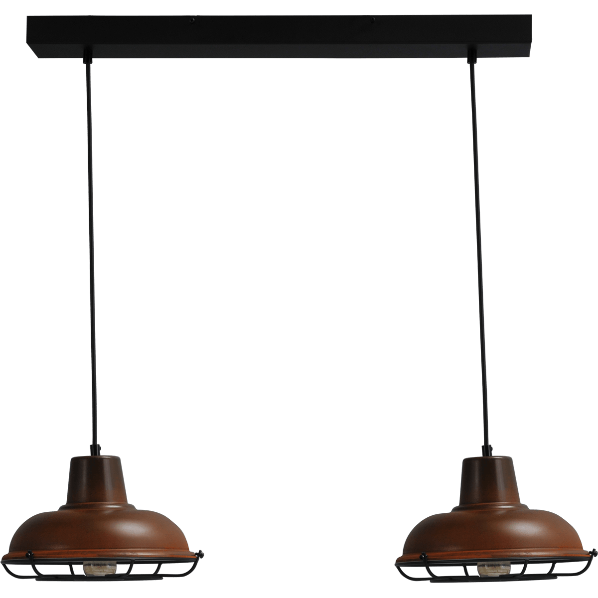 Industriële hanglamp di Panna  roest 2-lichts Ø26cm