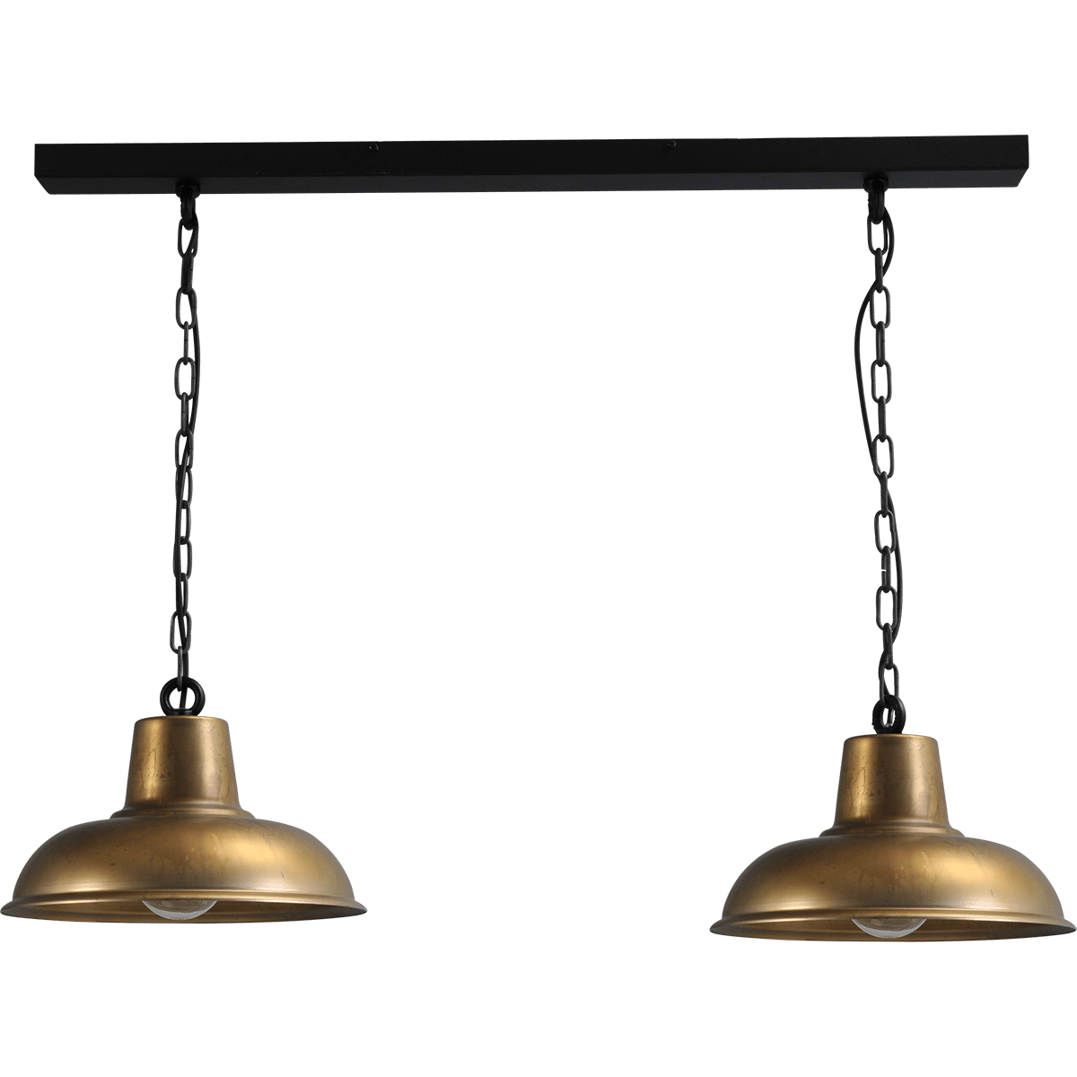 Industriële hanglamp di Panna 2-lichts oud messing 2x Ø36cm