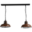 Industriële hanglamp di Panna 2-lichts roest Ø36cm
