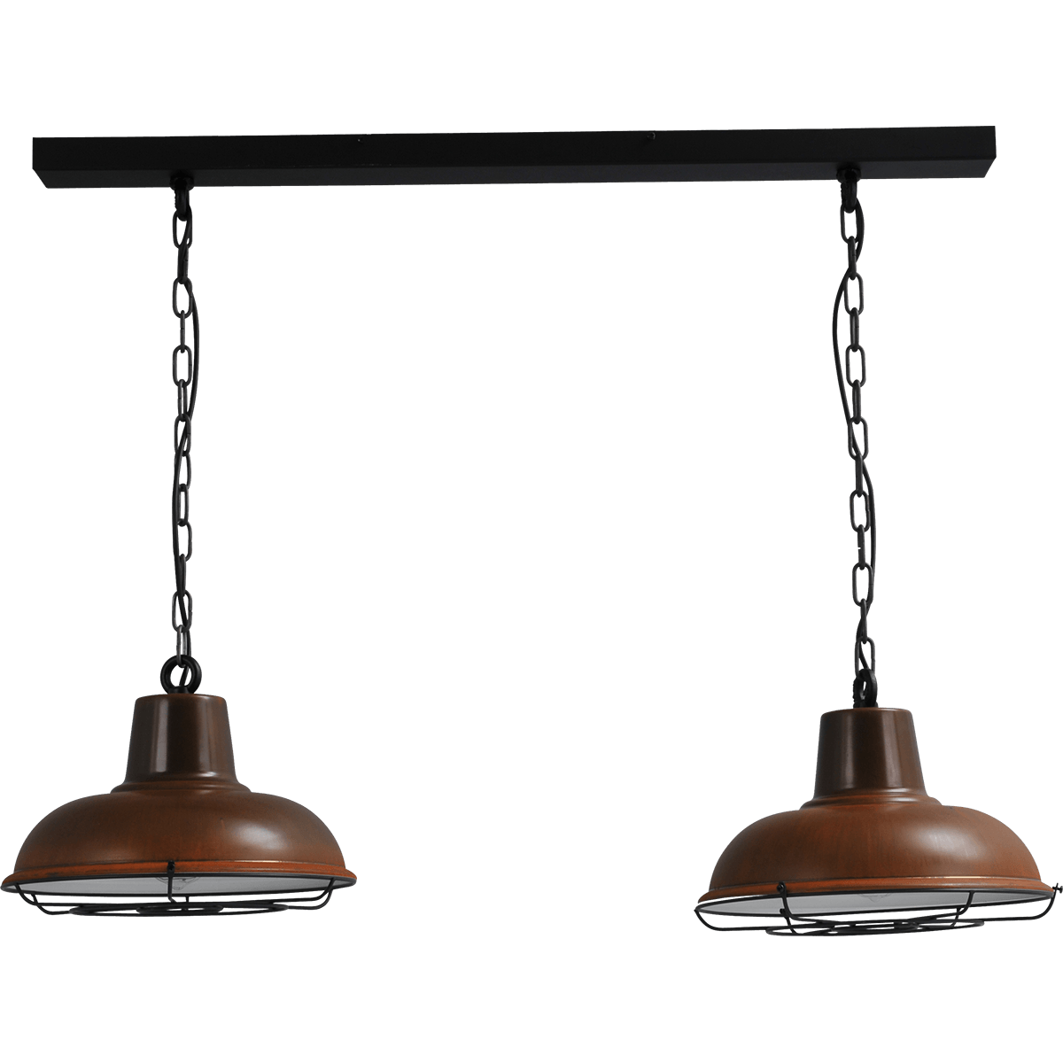 Industriële hanglamp di Panna 2-lichts roest Ø36cm