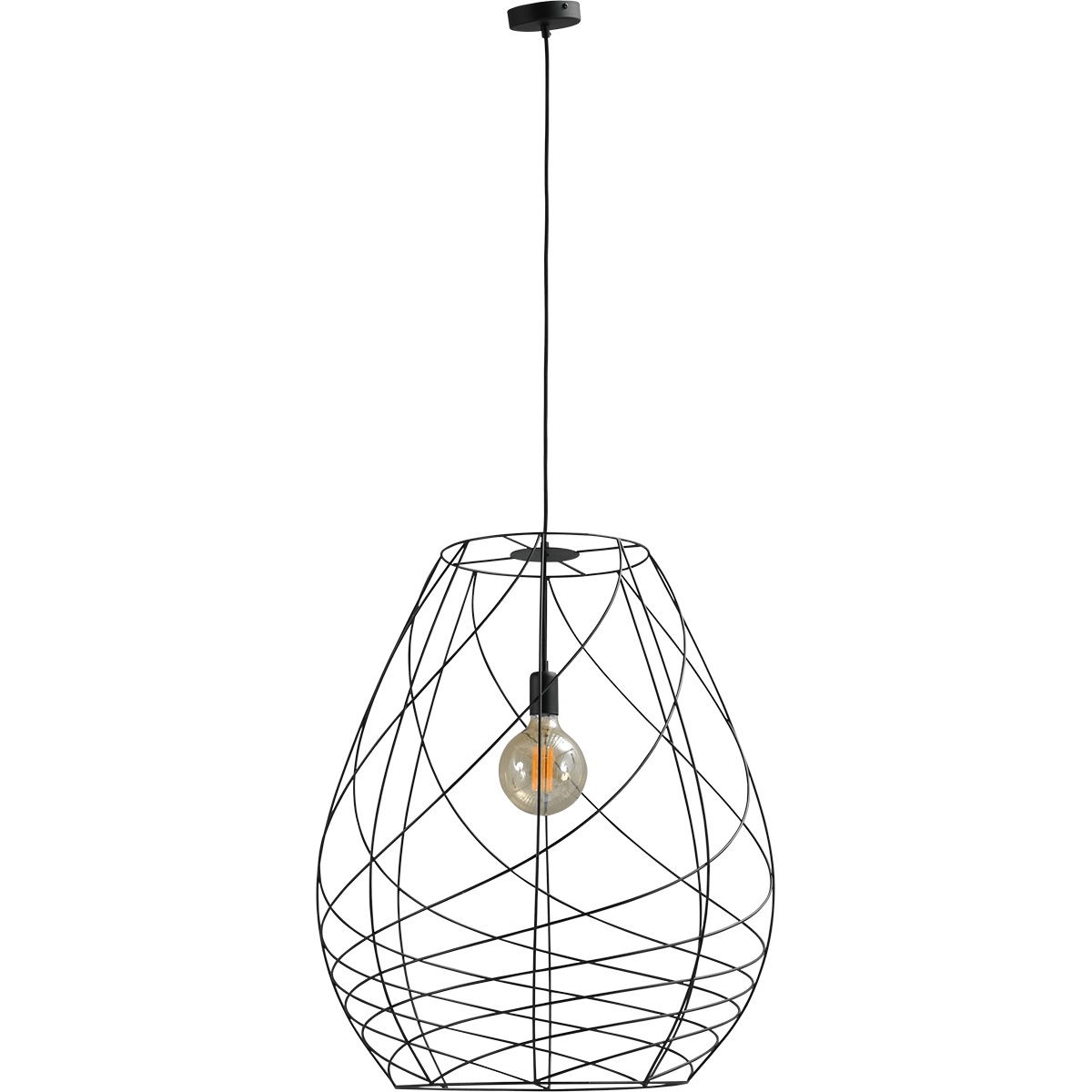 Hanglamp Cesto Ø62x72cm zwart structuur