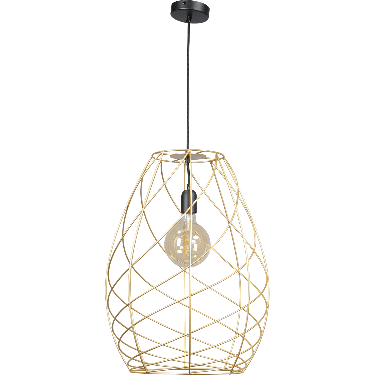 Hanglamp Cesto Ø42x58cm goud structuur