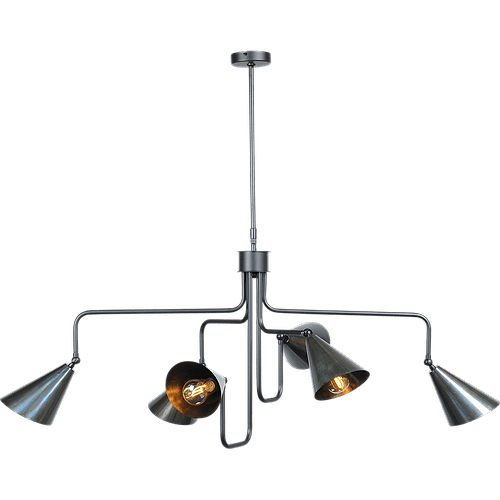 Hanglamp Cup 6-lichts zwart breed 126cm