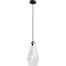 Hanglamp Diamond mat zwart 1-lichts kabel 150cm - glas doorzichtig Ø18x36cm - MASTERLIGHT