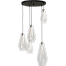 Hanglamp Diamond 5-lichts mat zwart Ø50cm - glas doorzichtig 2x Ø18+2x Ø23+1x Ø27cm - MASTERLIGHT