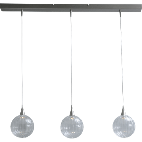Hanglamp Bocca nikkel 3-lichts glas helder Ø15cm 100x8cm DTW