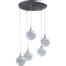 Hanglamp Bocca nikkel 5-lichts glas helder Ø15cm Ø50cm DTW