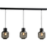 Hanglamp "Lett Rib" zwart 3-lichts beam 130x8cm