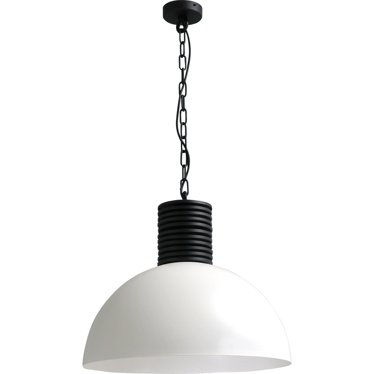 Industriële hanglamp Larino Ø50cm wit buitenkant