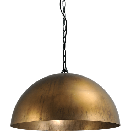 Industriële hanglamp Larino Ø50cm antiek messing buitenkant