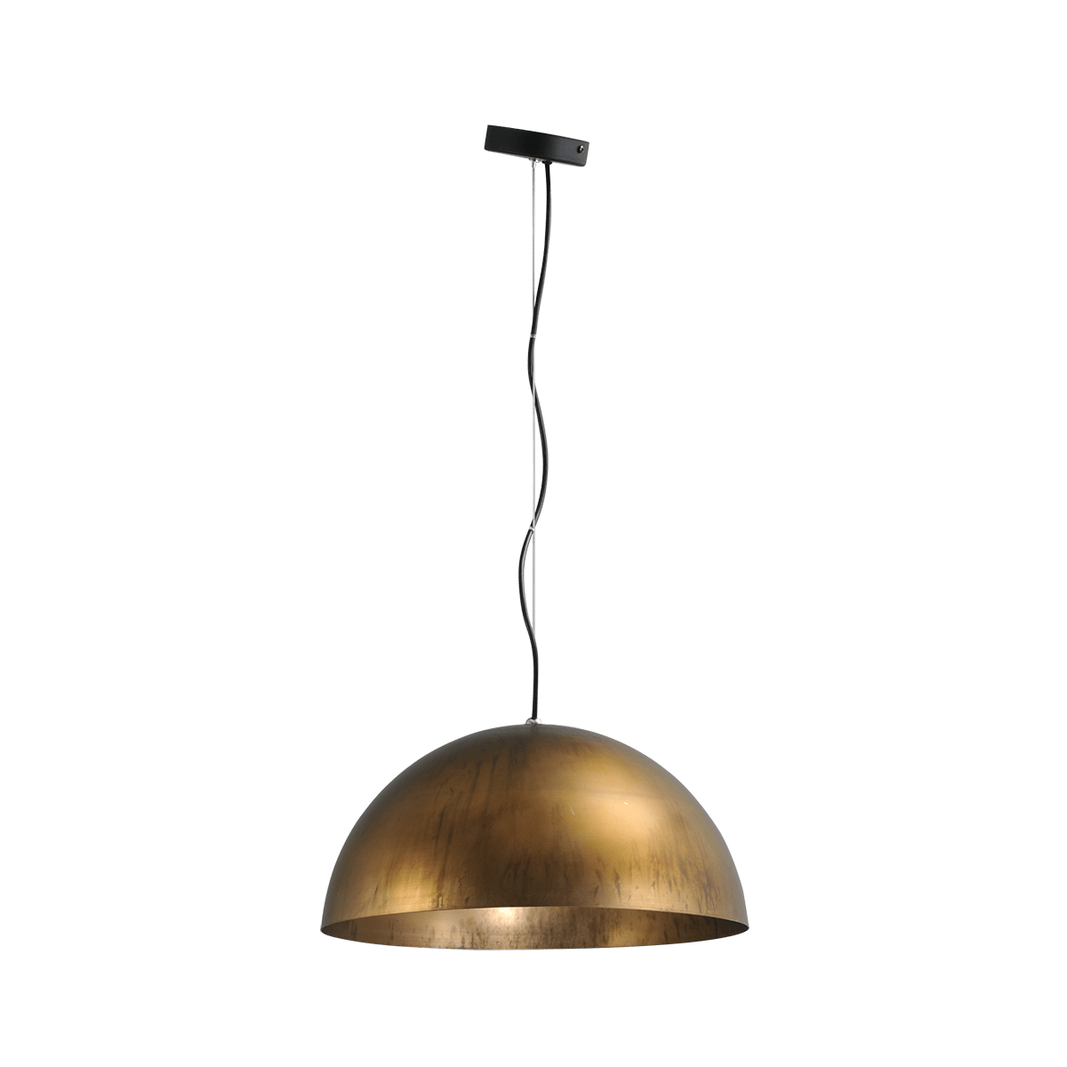 Industriële hanglamp Larino Ø50cm antiek messing buitenkant