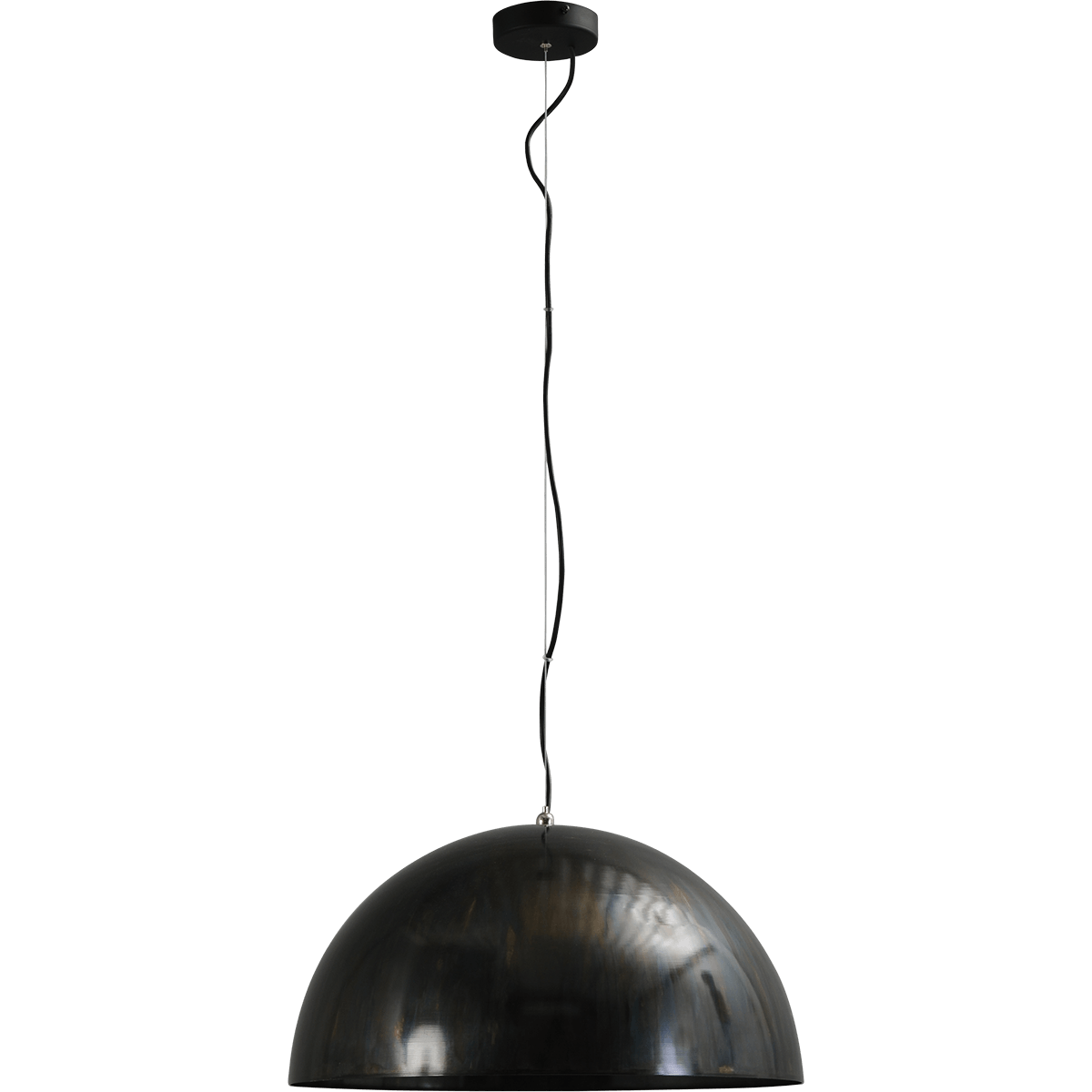 Industriële hanglamp Larino Ø50cm dappled oil buitenkant