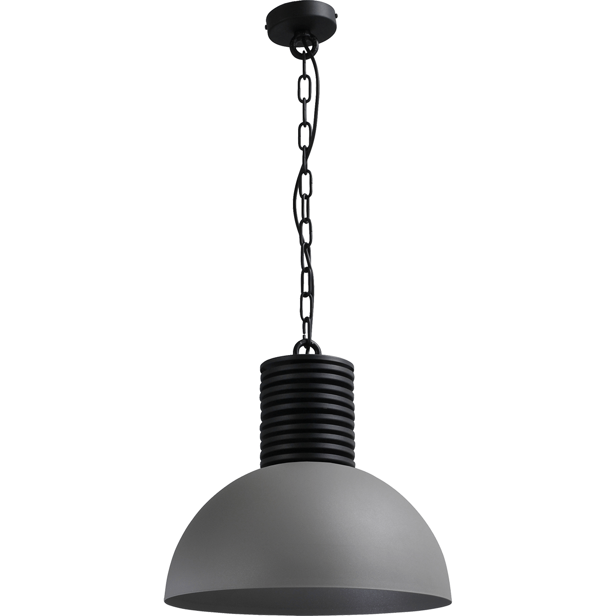 Industriële hanglamp Larino Ø40cm beton look buitenkant E27