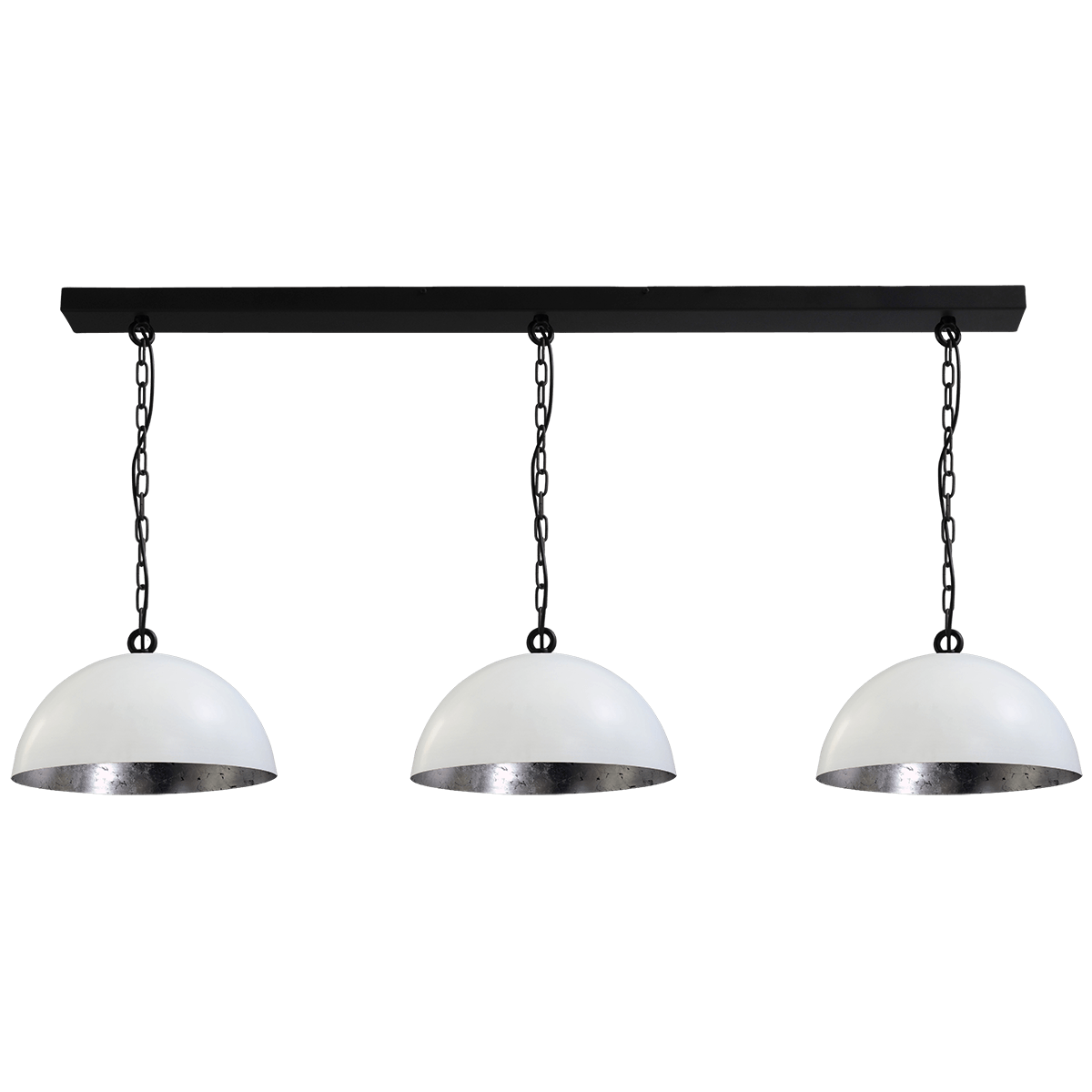 Industriële hanglamp Larino Ø40cm wit/zilverkleurig
