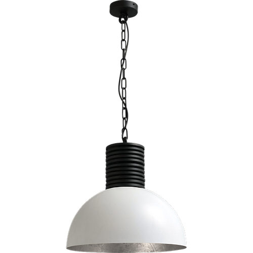 Industriële hanglamp Larino Ø40cm wit buitenkant E27