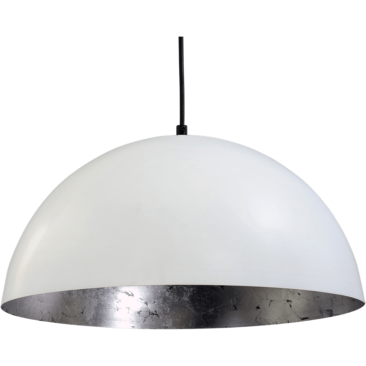 Industriële hanglamp Larino Ø40cm wit buitenkant E27