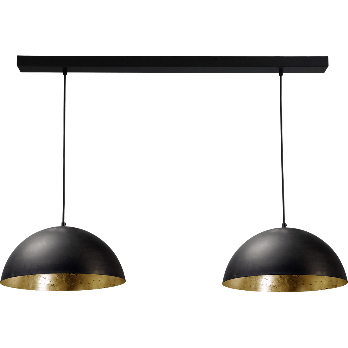 Industriële hanglamp Larino Ø40cm gunmetal/goudkleurig