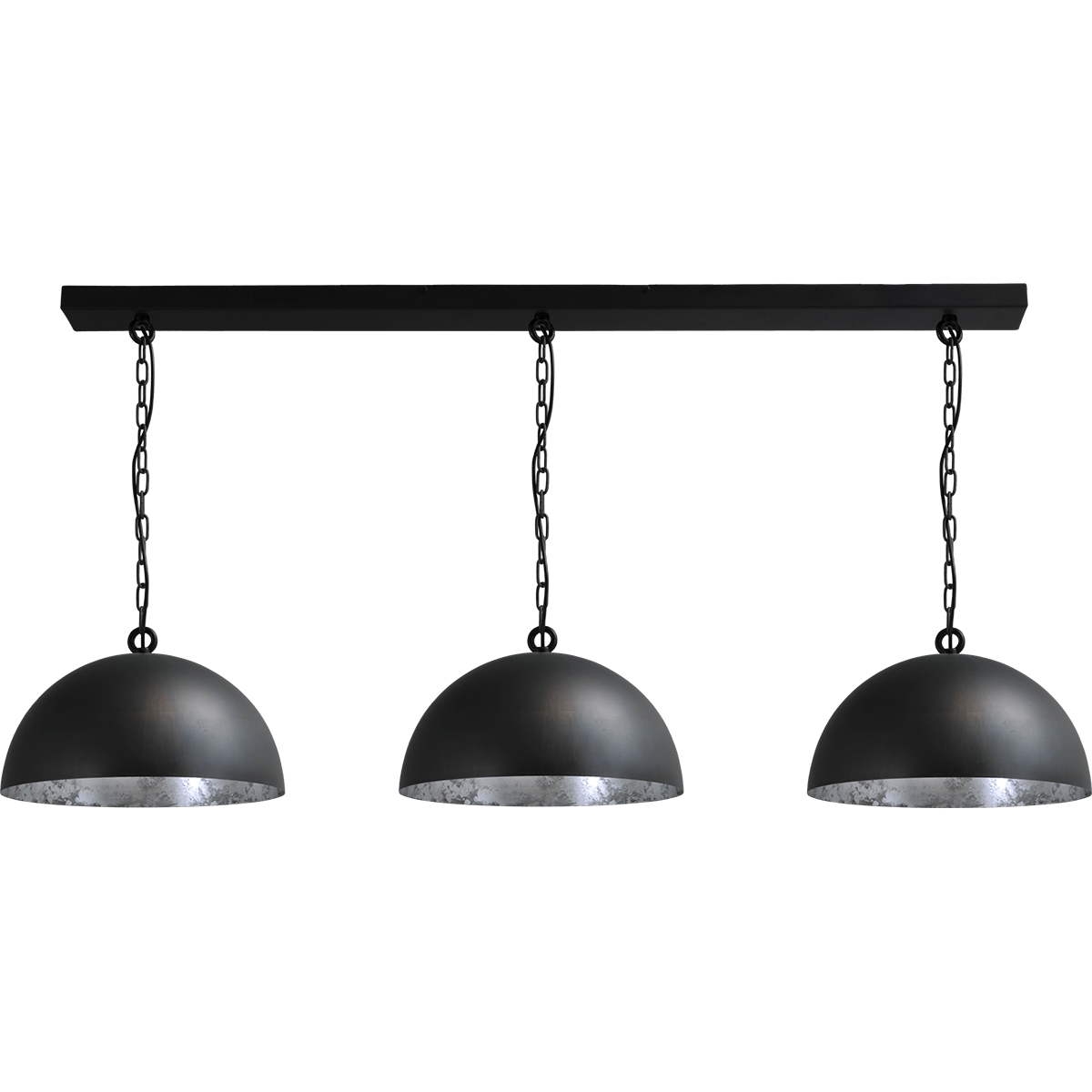 Industriële hanglamp Larino Ø40cm gunmetal/zilverkleurig