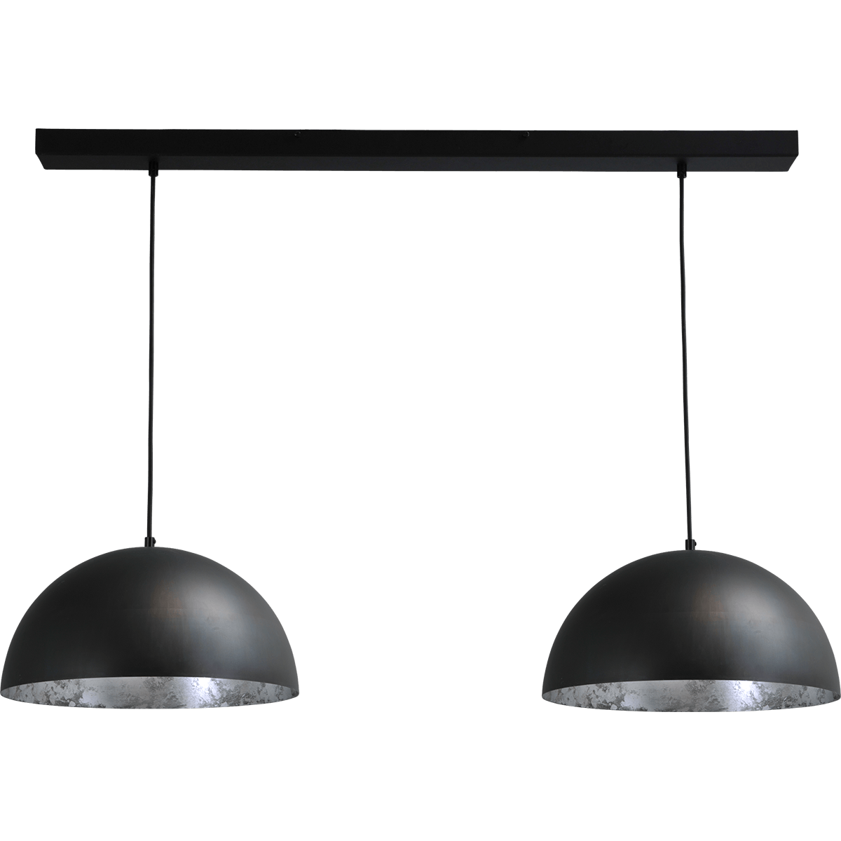 Industriële hanglamp Larino Ø40cm gunmetal/zilverkleurig
