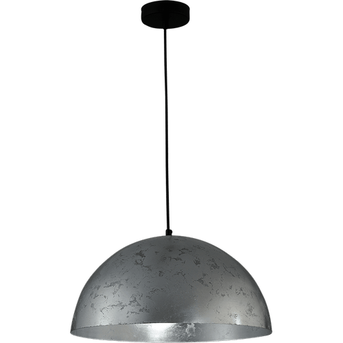 Hanglamp Larino Ø40cm bladzilveren buitenkant - bladzilveren binnenkant - zwarte pvc kabel 200cm - MASTERLIGHT