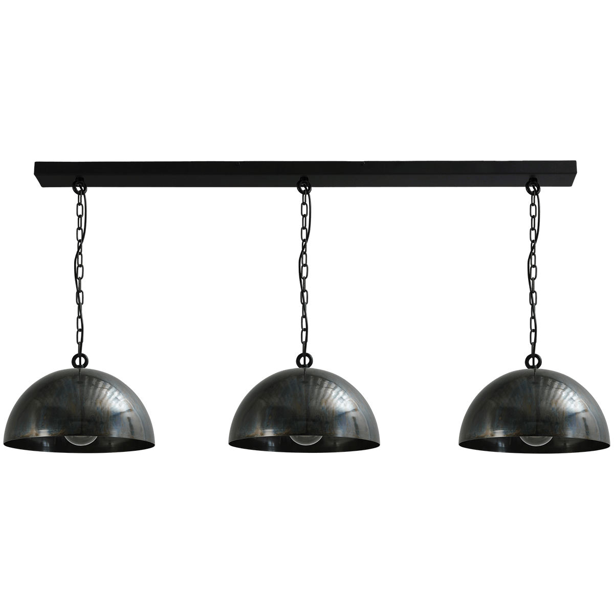 Industriële hanglamp Larino 3-lichts Ø40cm dappled oil