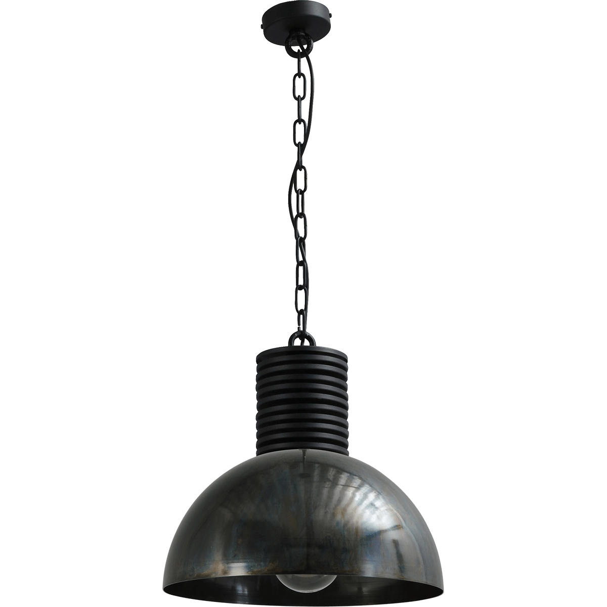 Industriële hanglamp Larino Ø40cm dappled oil buitenkant