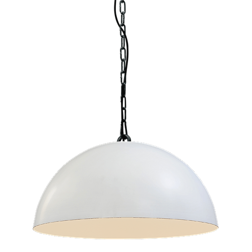 Industriële hanglamp Larino Ø30cm wit buitenkant E27