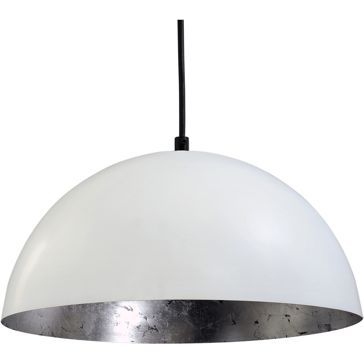 Industriële hanglamp Larino Ø30cm wit buitenkant E27