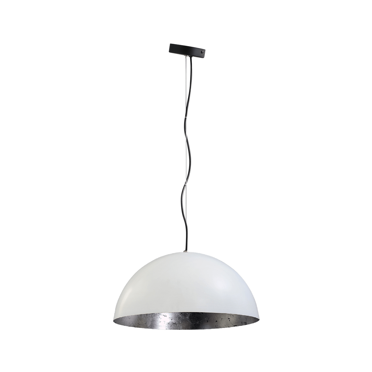 Industriële hanglamp Larino Ø30cm wit buitenkant E27