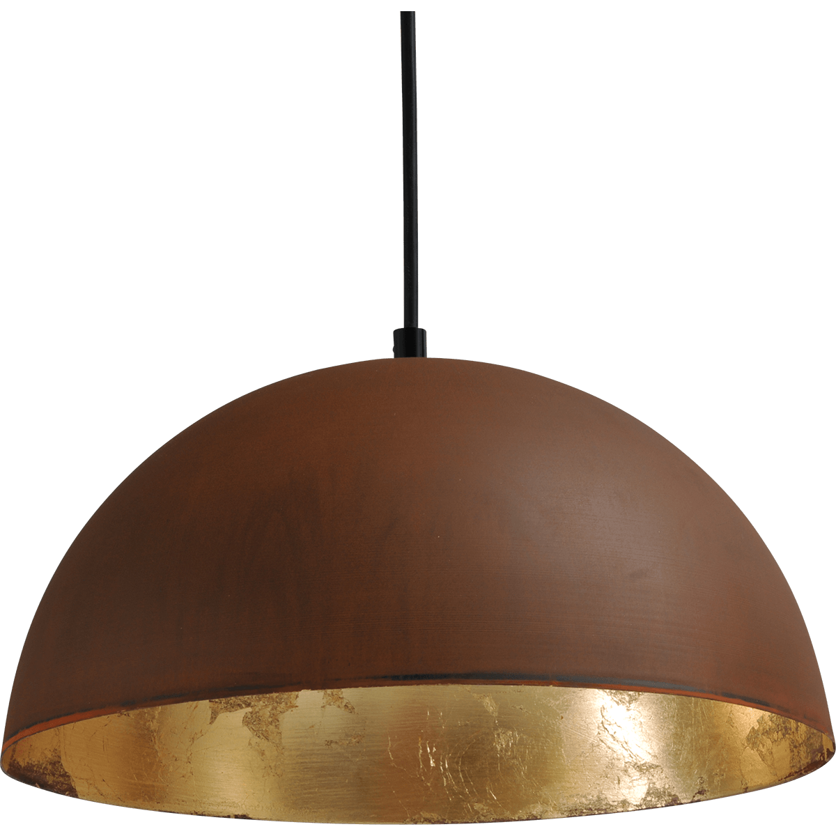 Industriële hanglamp Larino Ø30cm roest buitenkant E27