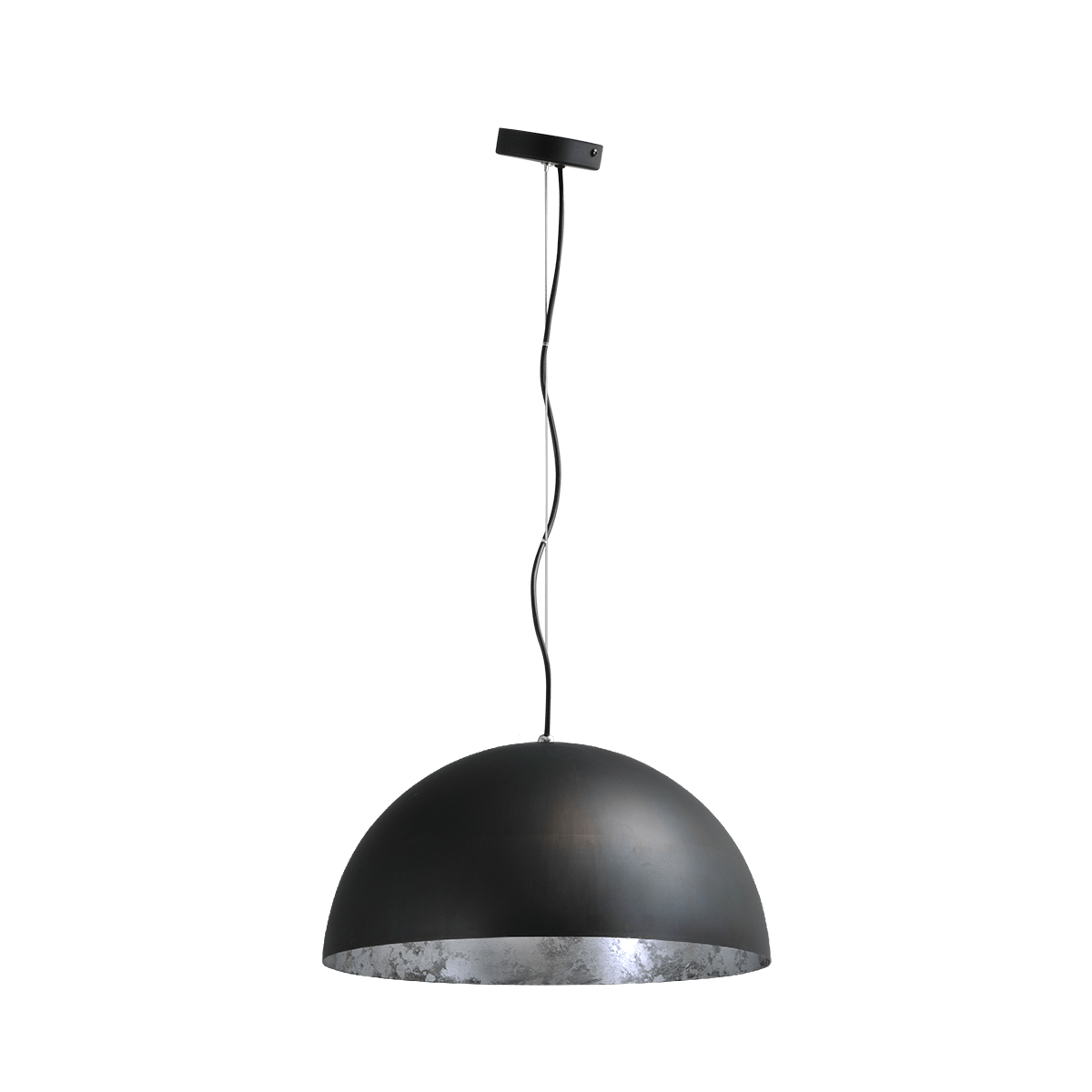 Industriële hanglamp Larino Ø30cm gunmetall buitenkant E27