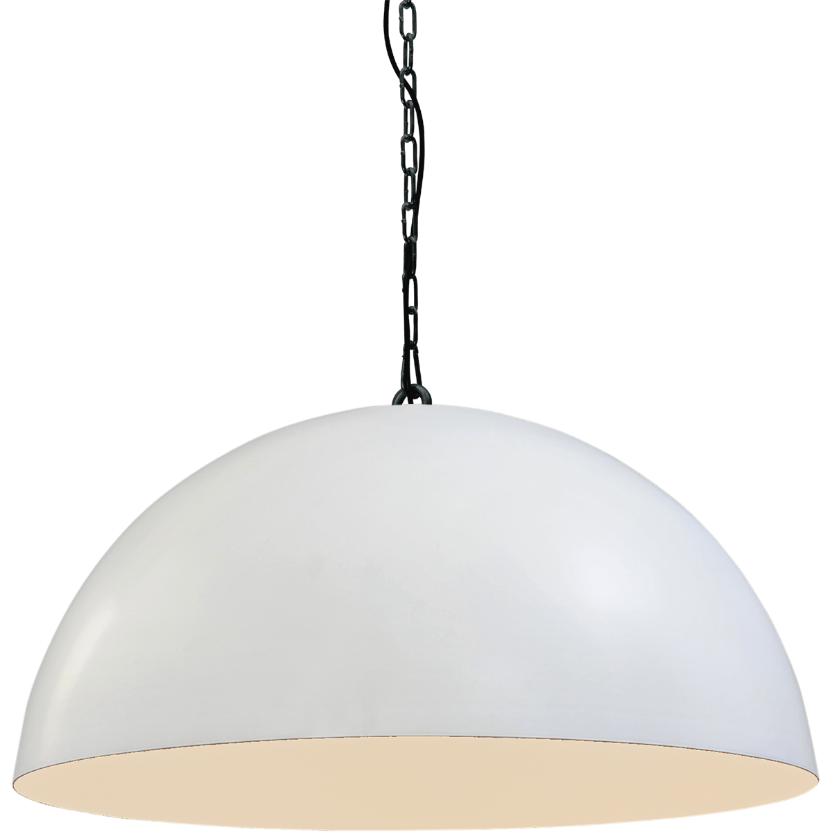 Industriële hanglamp Larino Ø60cm wit buitenkant