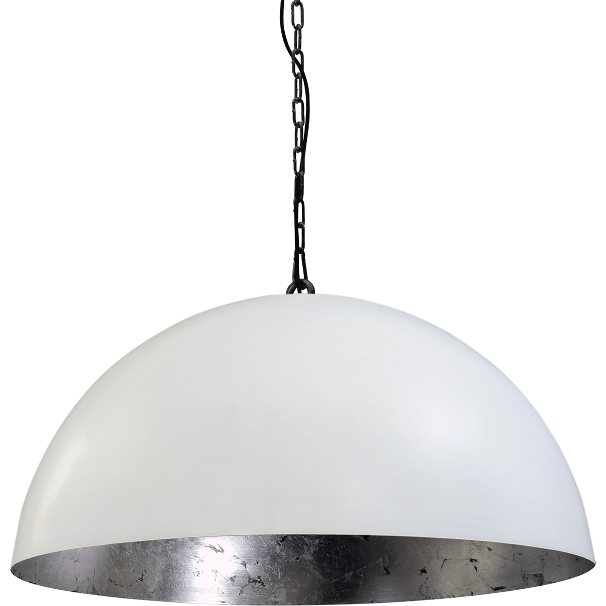 Industriële hanglamp Larino Ø60cm wit buitenkant