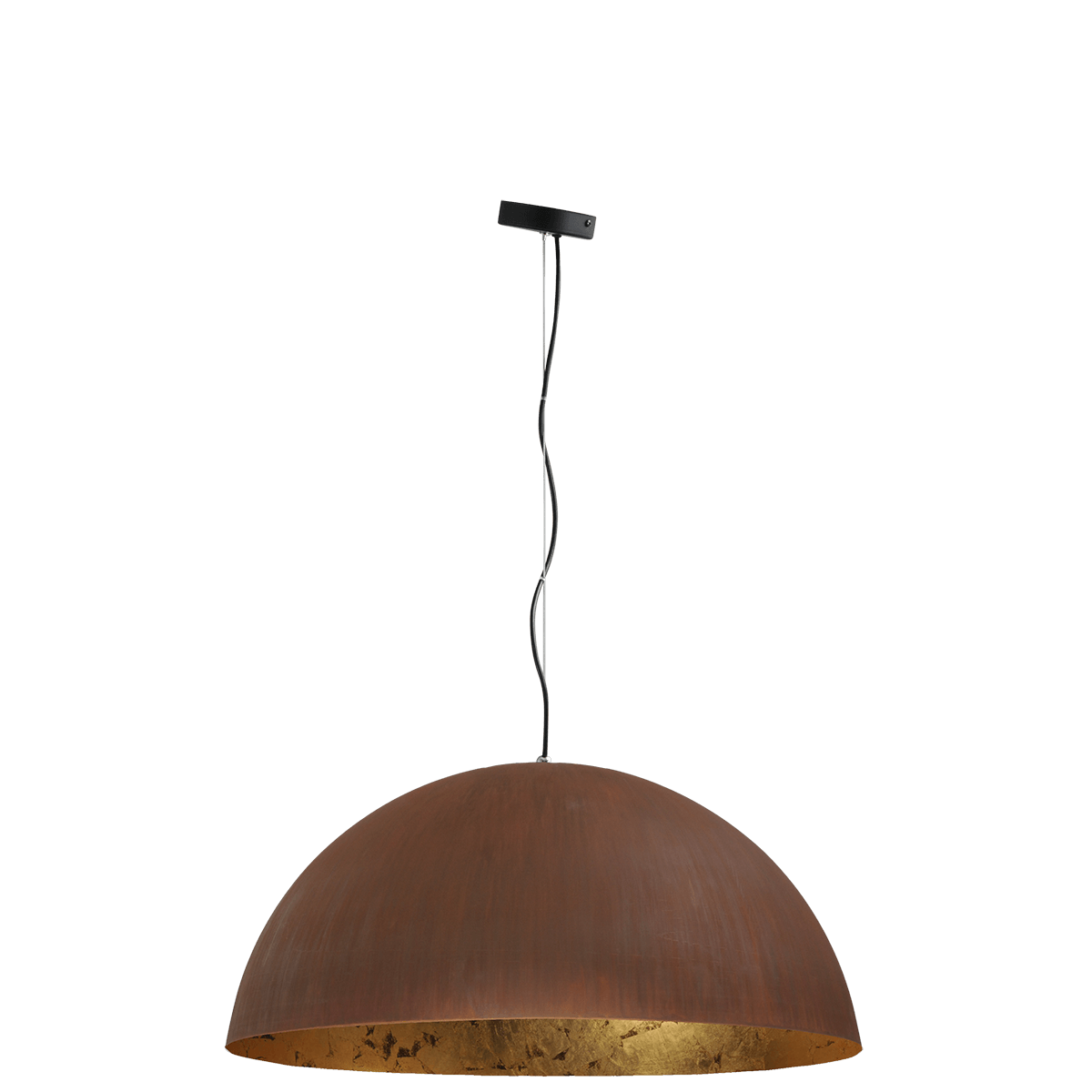 Industriële hanglamp Larino Ø60cm roest buitenkant