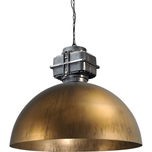 Industriële hanglamp Larino Ø80cm antiek messing buitenkant
