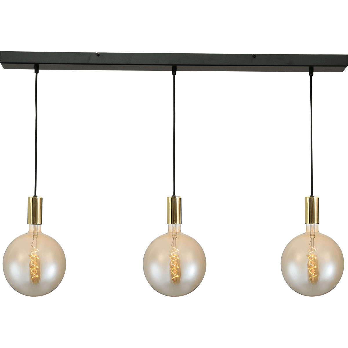 Hanglamp Tessi 3-lichts glimmend messing 100x8cm