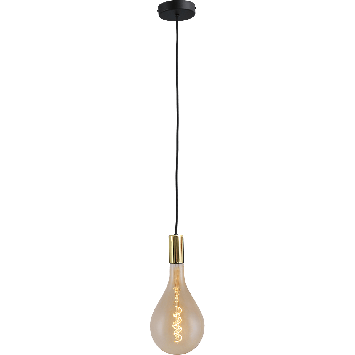 Hanglamp Tessi 1-lichts glimmend messing E27