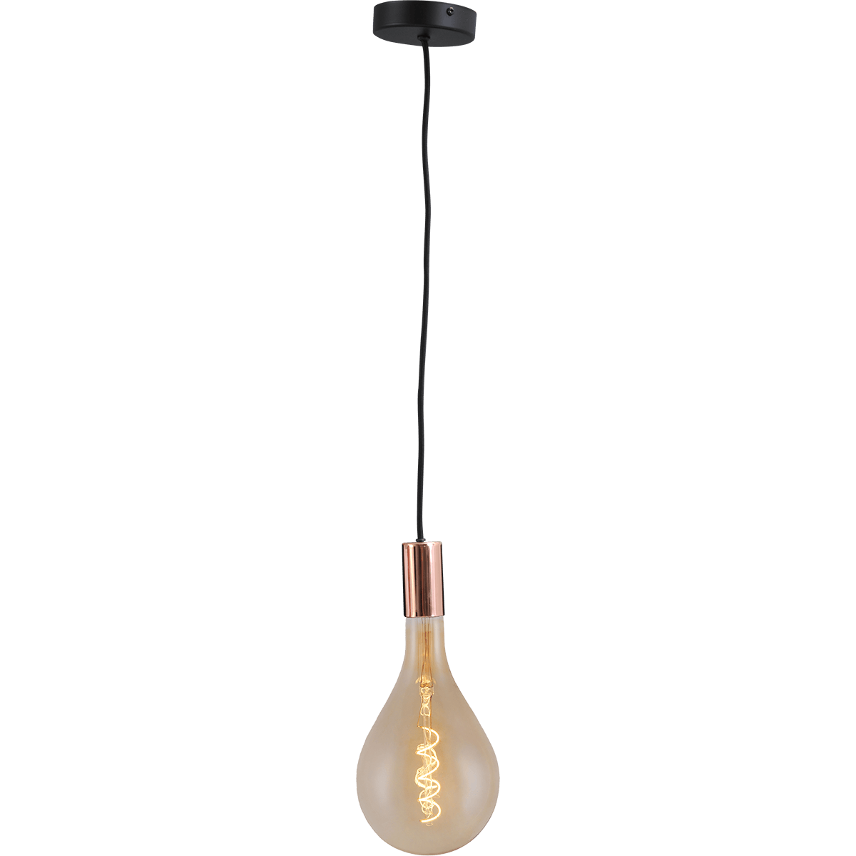 Hanglamp Tessi 1-lichts pendant glimmend koper E27