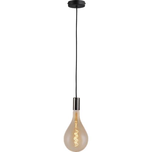 Hanglamp Tessi 1-lichts pendant zwart chrome E27